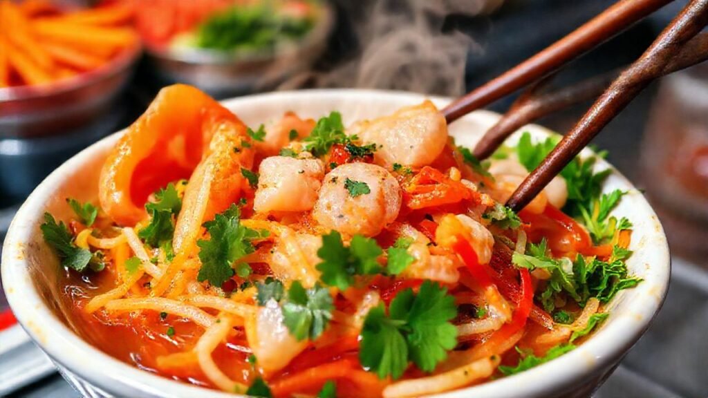 Ensalada de mariscos asiática