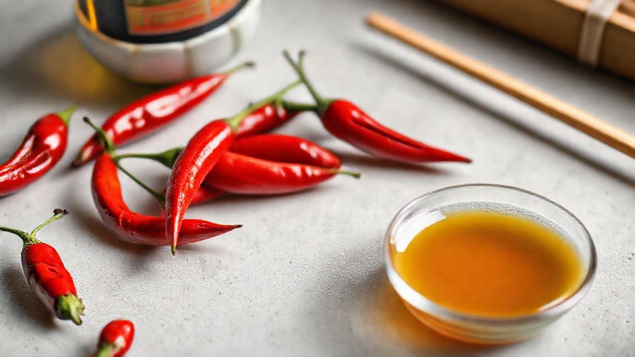 Una mesa asiática destaca con colores vibrantes