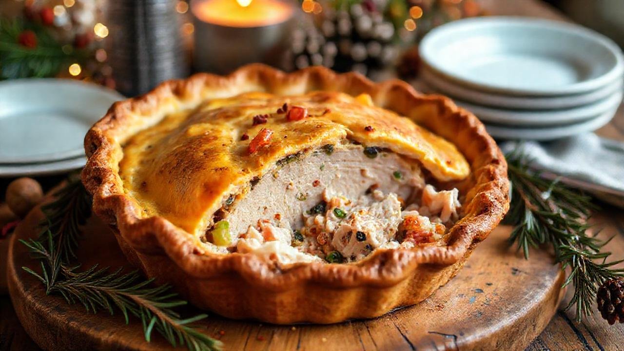 Tarta de cold turkey apetitosa y festiva