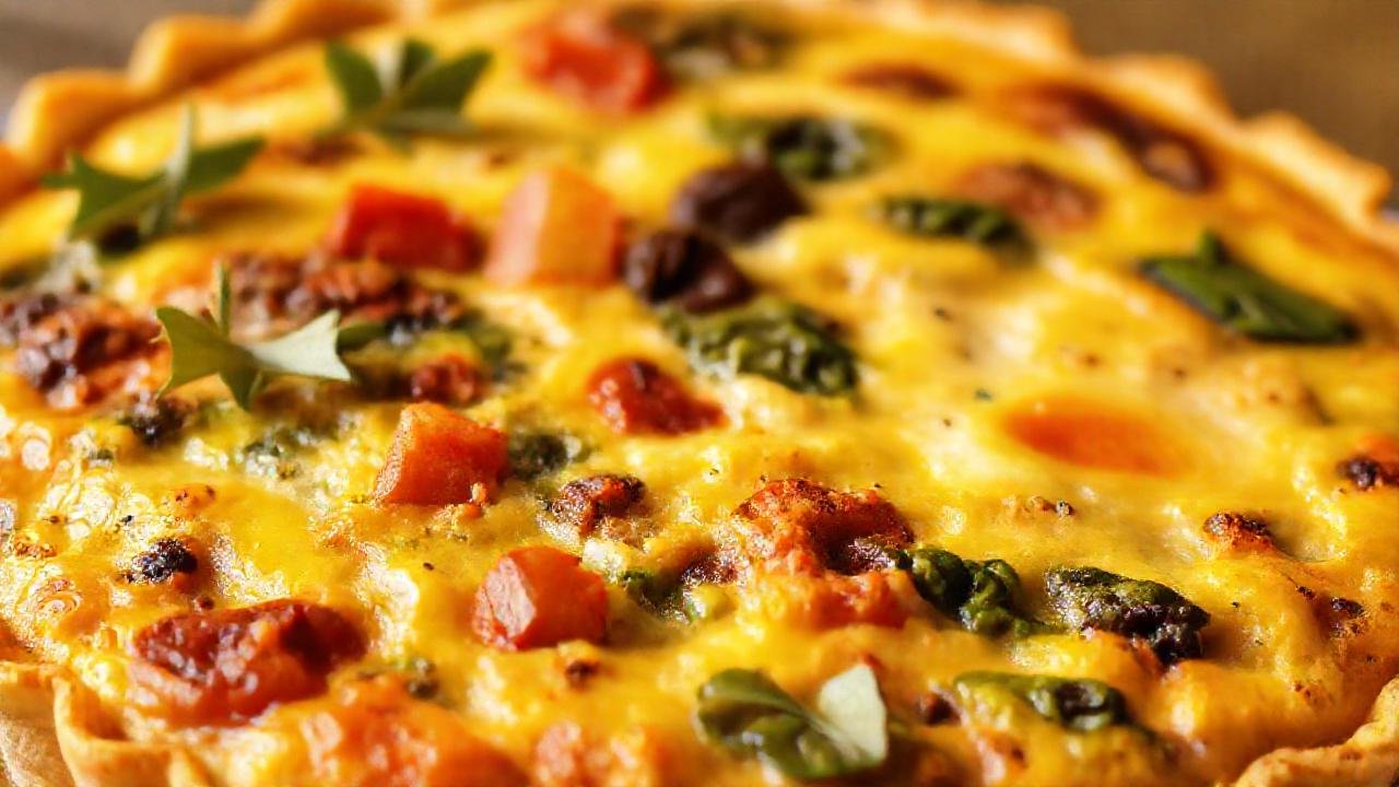Una quiche vegana atractiva y diversa