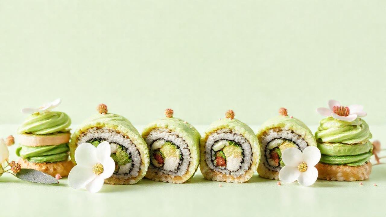 Sushi matcha: elegancia y frescura visual