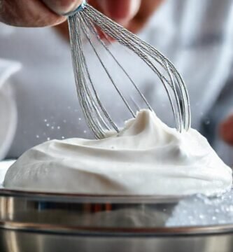 Chef prepara mousse profesionalmente