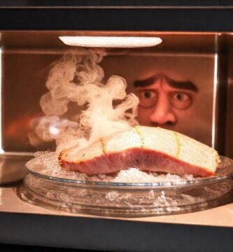 Un plato de atún se cocina en microondas