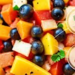 Fruta tropical sana para un estómago feliz