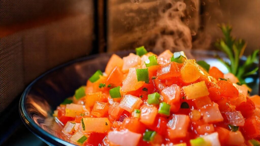 Ceviche vibrante y apetitoso en primer plano