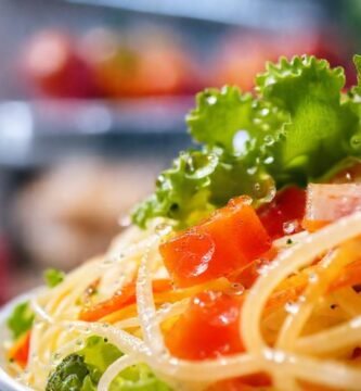 Una fotografía de ensalada fresca y brillante