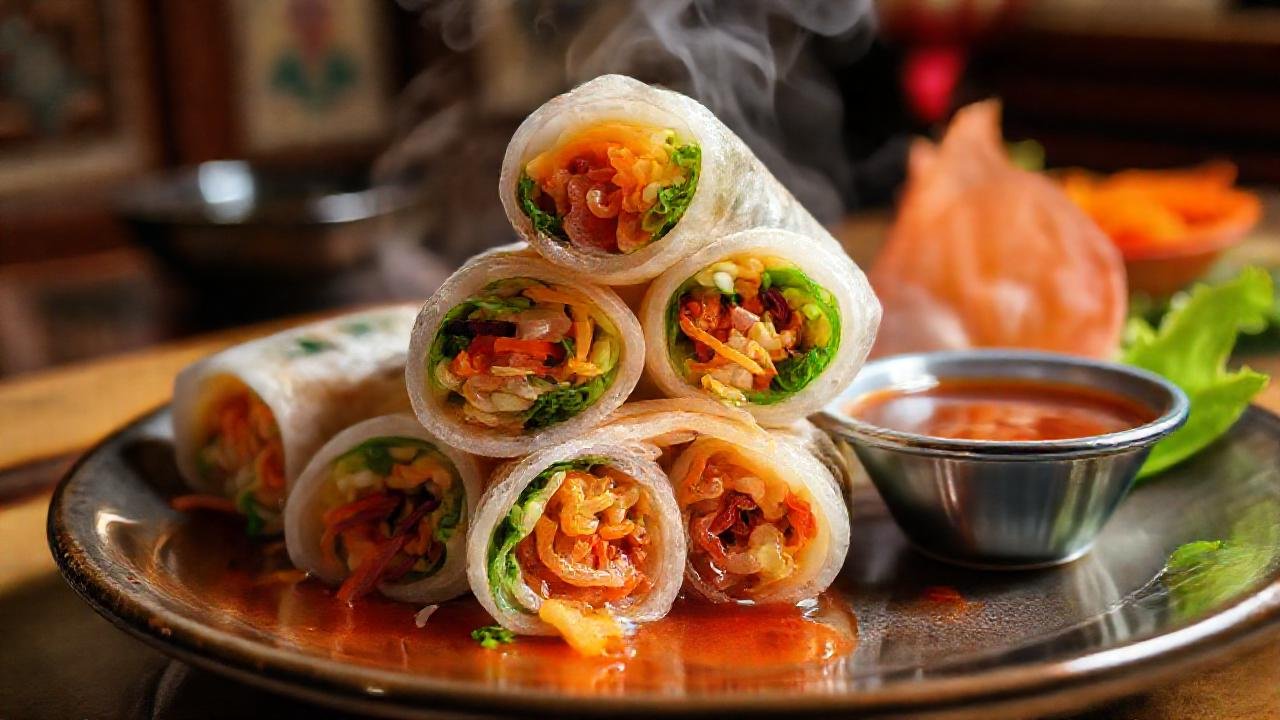 Rollitos vibrantes, contrastantes y apetitosos