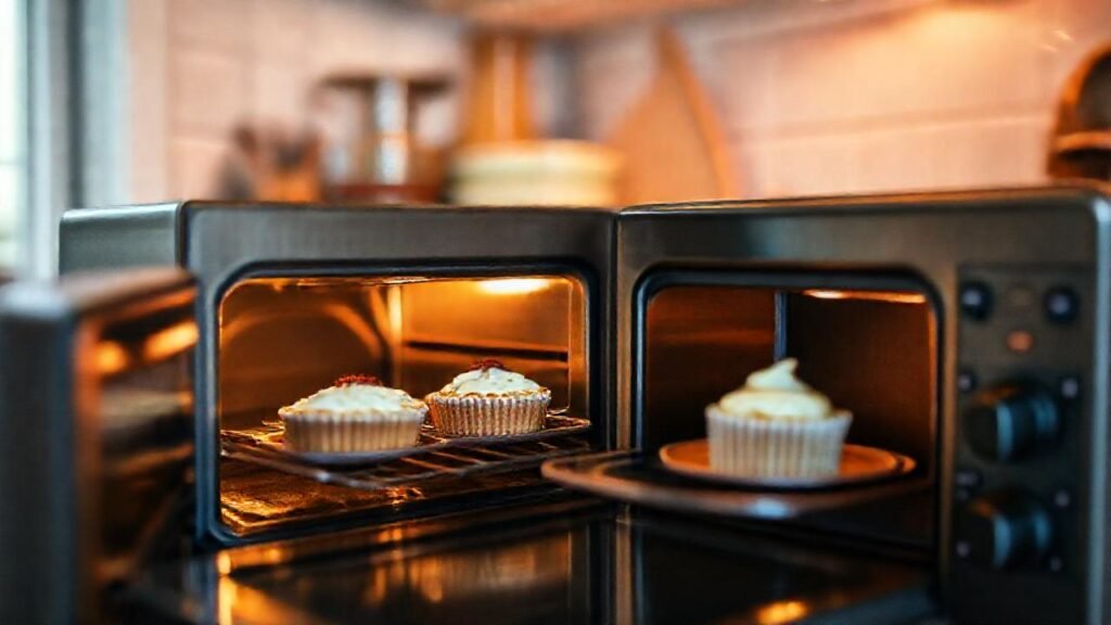 Pasteles diminutos en cocina acogedora