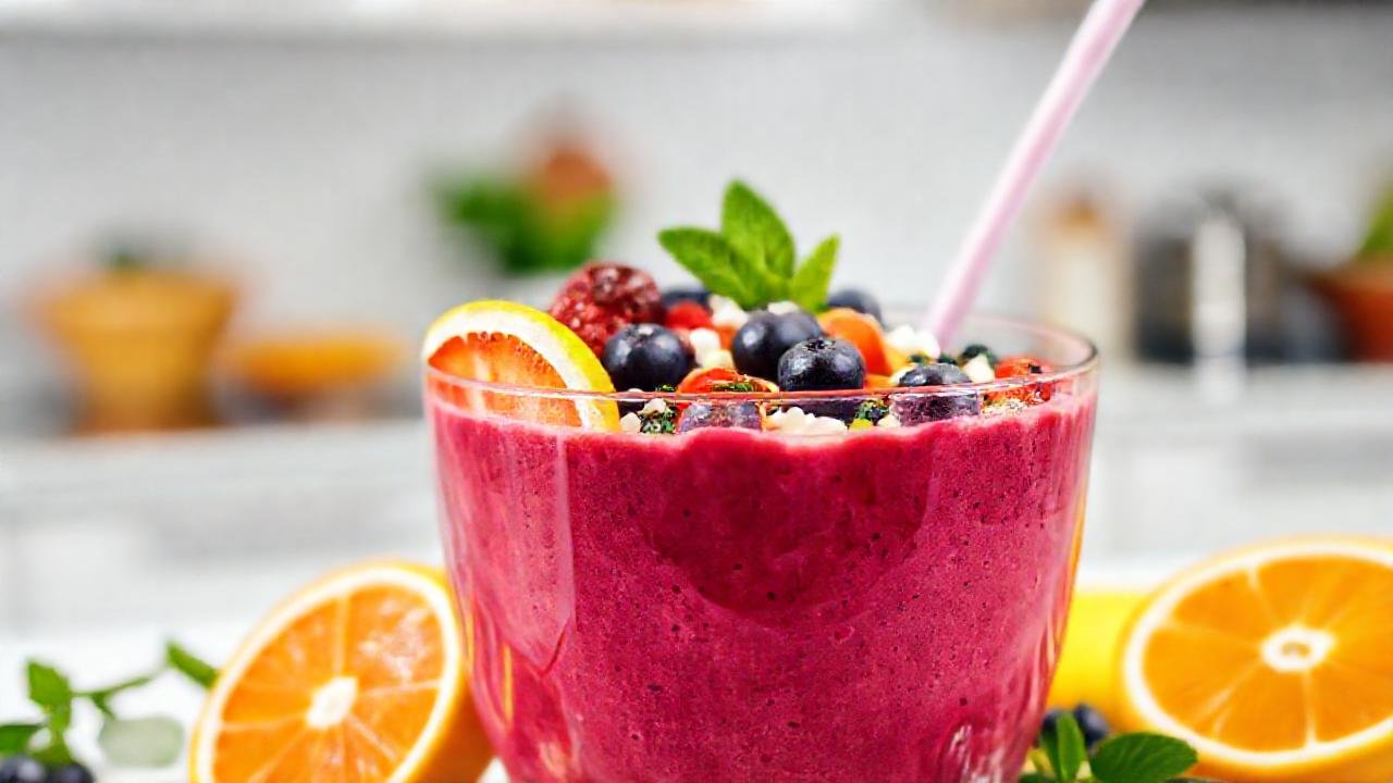 Batido colorido, saludable y apetitoso