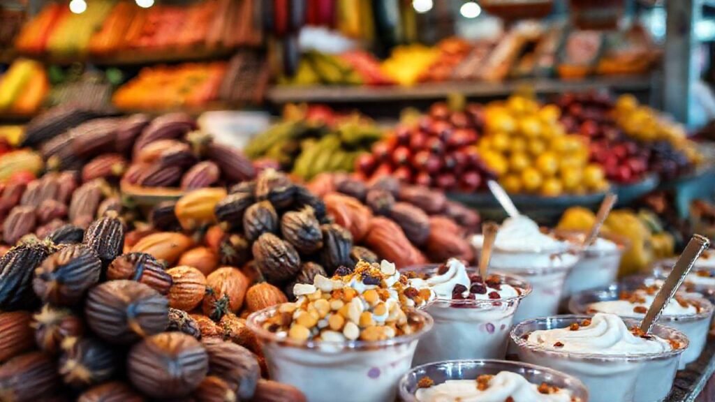 Mercado asiático vibrante