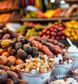 Mercado asiático vibrante