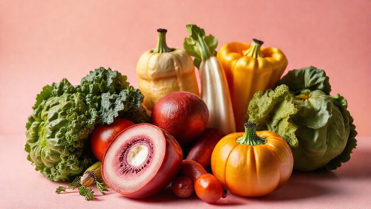 Vegetales vibrantes, diseño minimalista y elegante