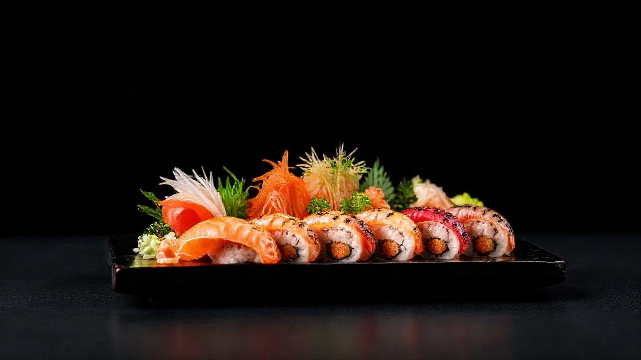 Sushi japonés: belleza y detalle minimalista