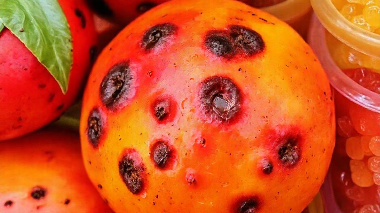 Fruta madura, científicamente presentada, conserva su belleza