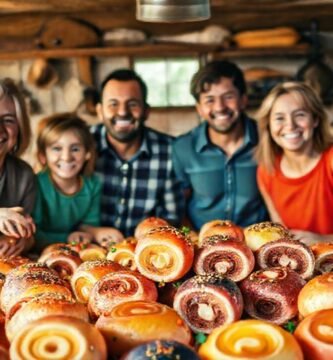 Una familia feliz disfruta de cocina vibrante