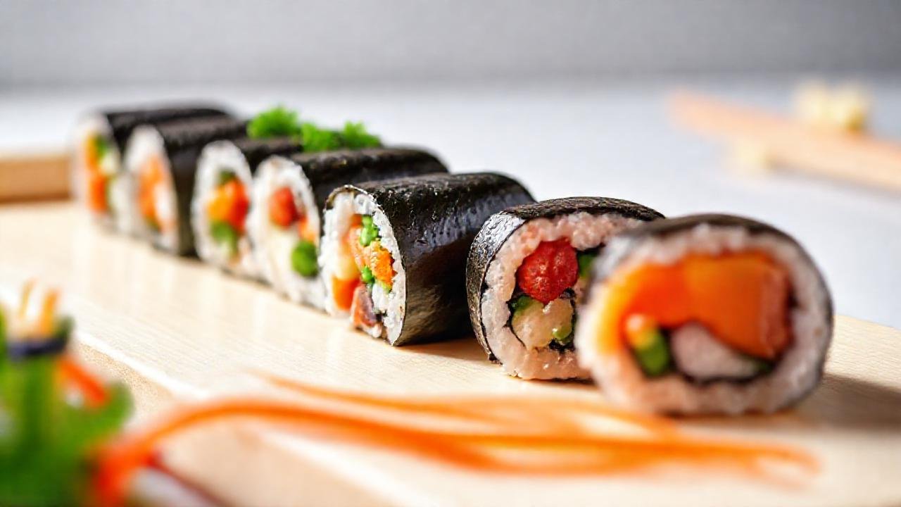 Sushi moderno y apetitoso en fotografía