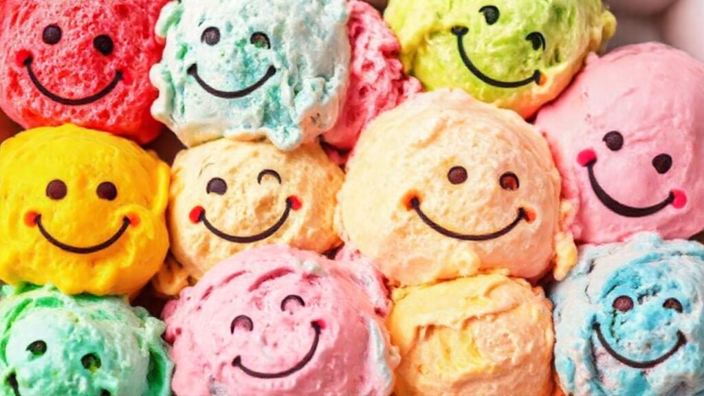 Helado vegano alegre y delicioso