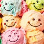 Helado vegano alegre y delicioso