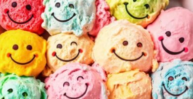 Helado vegano alegre y delicioso