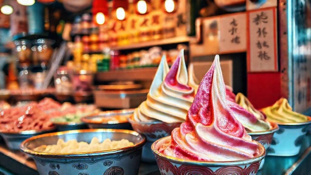 Un puesto asiático vibrante y acogedor