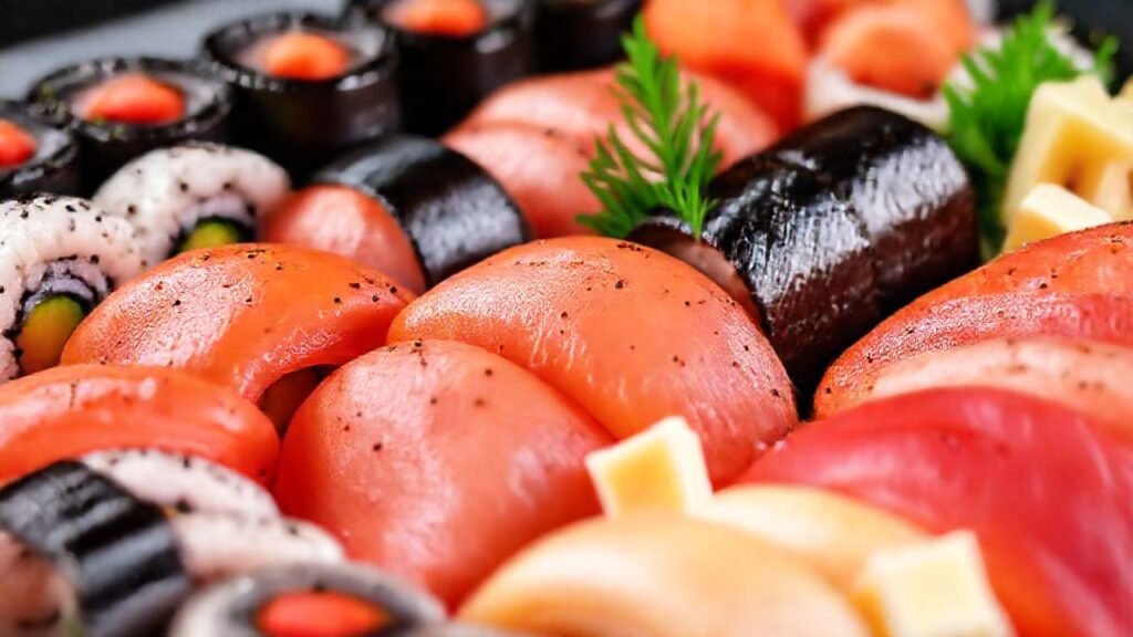 Un sushi moderno y apetitoso brilla