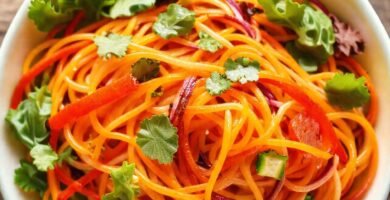 Ensalada de fideos vibrante y saludable