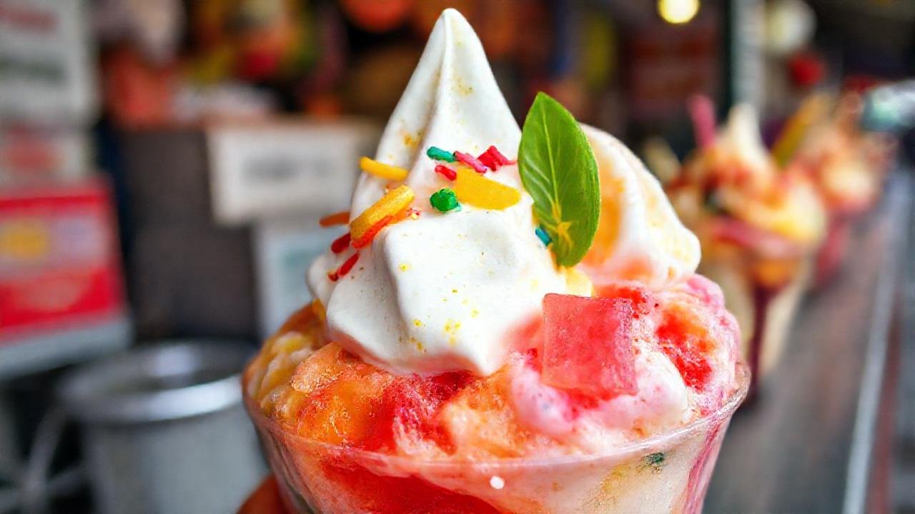 Helado de Halo filipino, colorido y vibrante