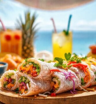 Un banquete tropical brillante y apetitoso