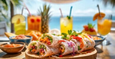 Un banquete tropical brillante y apetitoso