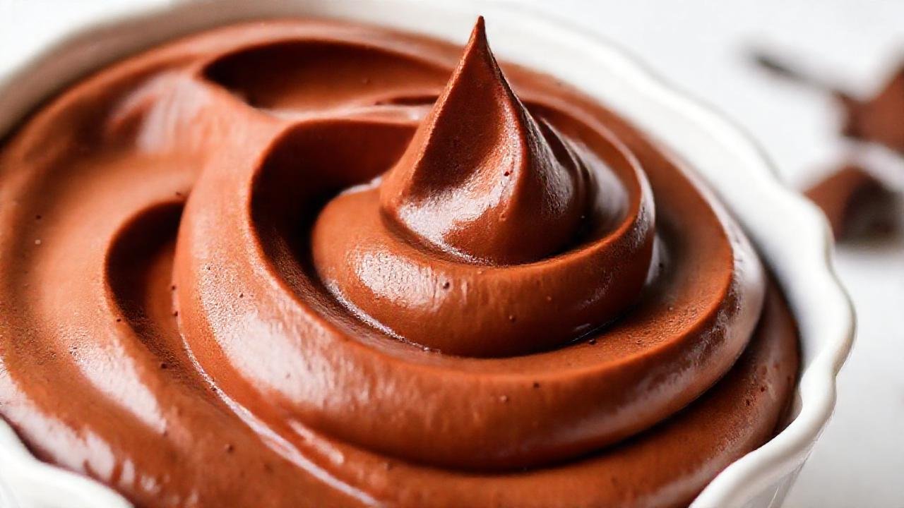 Mousse de chocolate oscura, elegante y suave