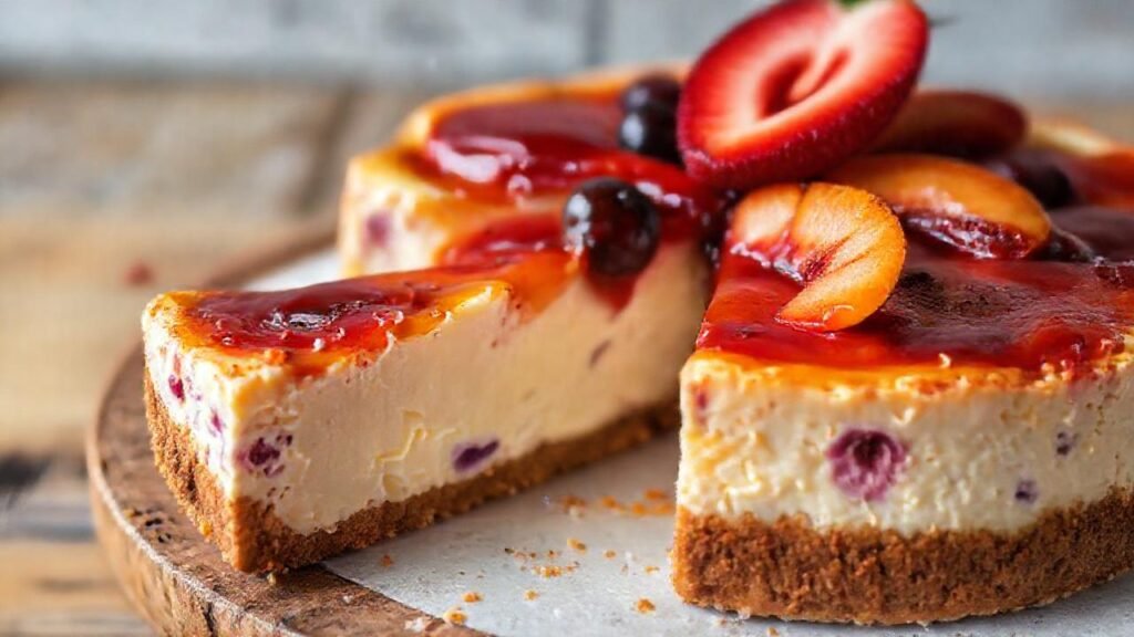 Pastel frío con frutas