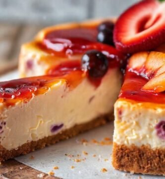 Pastel frío con frutas