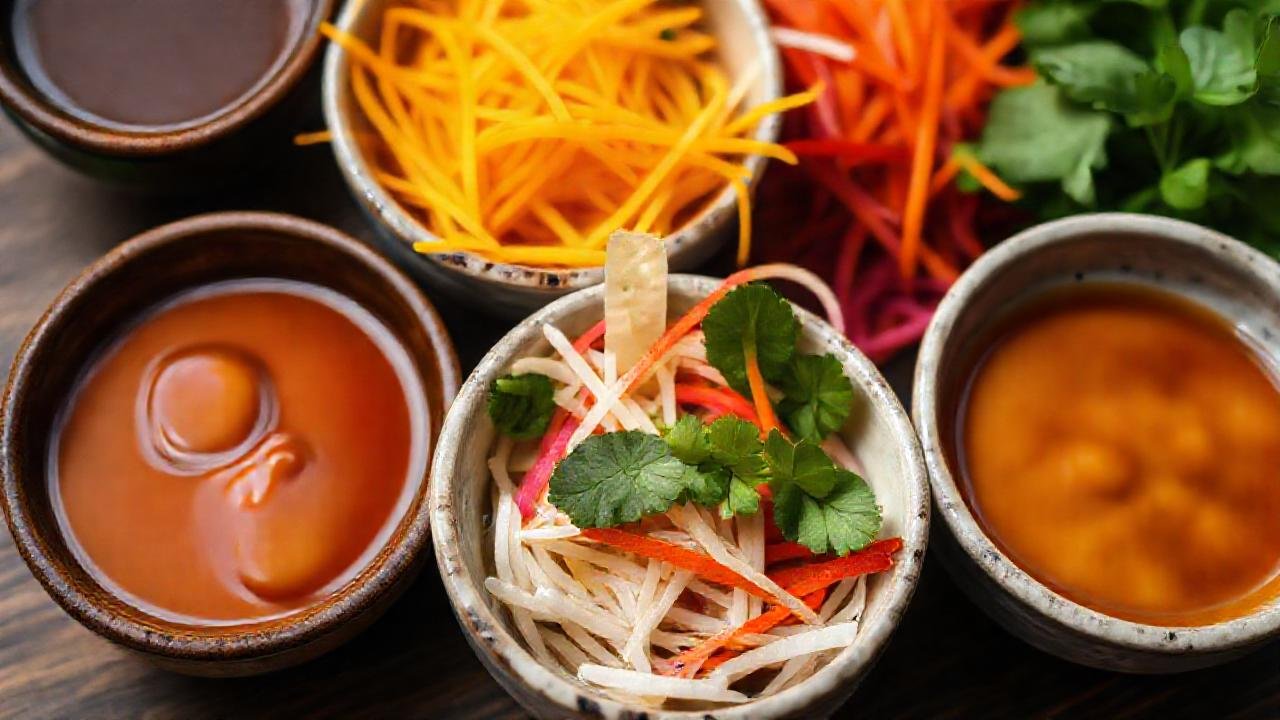 Ensalada asiática fresca y apetecible