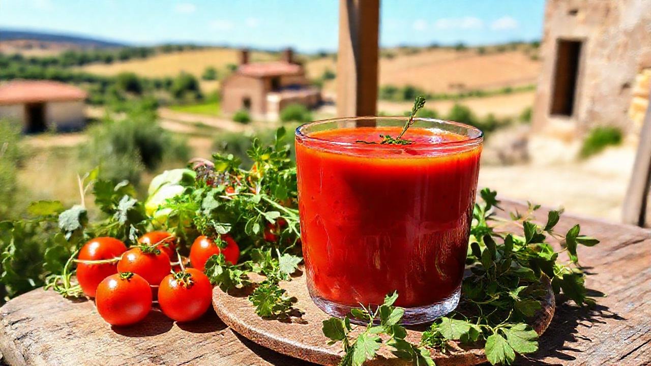Gazpacho rojo, fresco y apetitoso