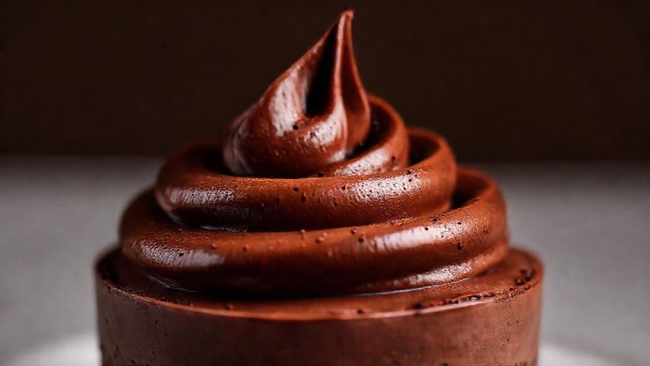 Mousse de chocolate oscuro, elegante y lujoso